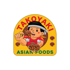 takoyaki restarurant logo template