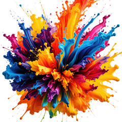 Colorful explosion of paint, vibrant shades, abstract splash