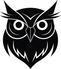 Cute cartoon owl illustration with big eyes on a white background