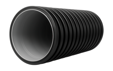 Double-walled drainage pipe with smooth inner and corrugated outer walls for optimal