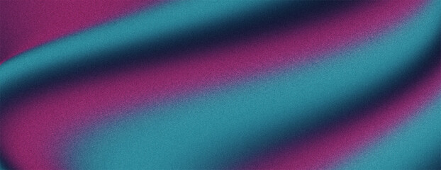 Abstract teal and magenta gradient fabric texture with soft folds.