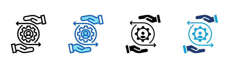 Change Management icon Multi Style Vector Illustration