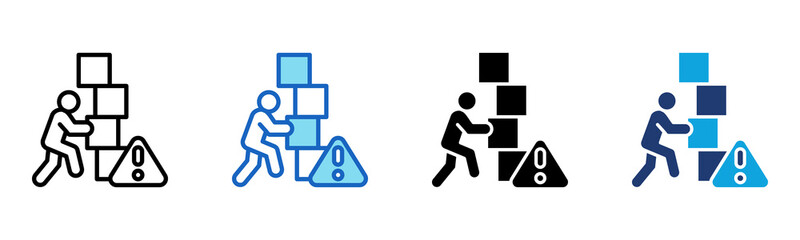 Risk Management icon Multi Style Vector Illustration