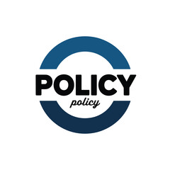 Circular logo featuring the word policy in bold text