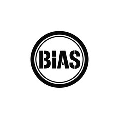 Bold bias text within a circular stamp design