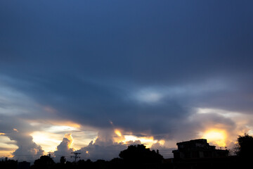 beautiful sky and clouds at sunset