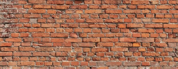 The Brick Wall Textured Background Showing Weathered Red Bricks and Rustic Charm