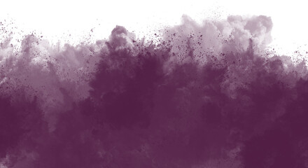 Explosion of dark purple powder isolated on transparent background creates a dramatic and artistic effect, perfect for adding depth and visual interest to designs