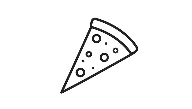 Minimalist Pizza Slice Icon - A Simple and Clean Food Illustration.