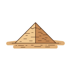 Minimalist Egyptian Pyramid Vector Illustration in Flat Brown and Tan Desert Hues