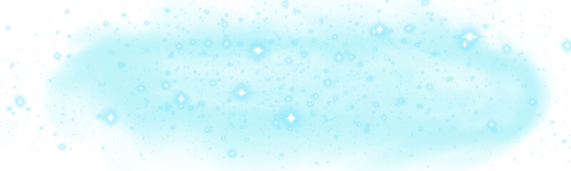 Fantasy light smoke cloud with glowing sparkles, magic dust and dreamy mist on transparent background