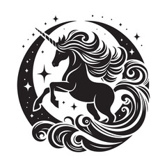 Obraz premium unicorn silhouette vector set