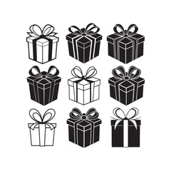 Stacked Gift Boxes Silhouette Vector