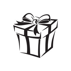 Simple Gift Box with Bow Vector
