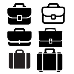 set of suitcases isolated on white