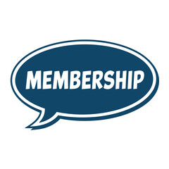 Speech bubble with the word membership inside