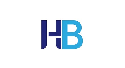 Obraz premium HB Logo Design - Modern and Minimalist Lettermark for Business Branding.