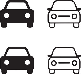 Obraz premium Private car icon set, personal vehicle car icon, automobile symbol, private car vector, minimal design vehicle icon, car icon for transport and travel use