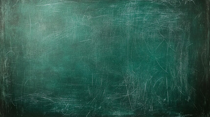 Green blackboard texture with faint school doodles, empty center for design use