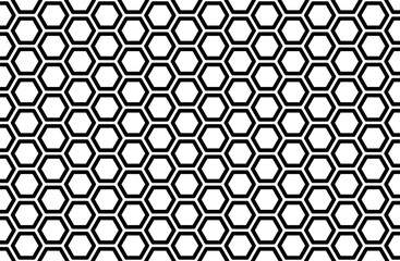 Seamless vector leather black and white soccer ball pattern design. Ideal background for soccer ball or football website. Hexagonal cell texture. Honey hexagon cells.