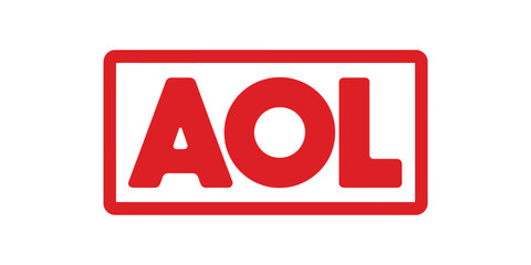 Classic red aol logo with white background