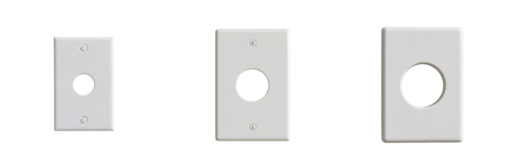 Various Sizes of White Electrical Wall Plates for Home Interior Use