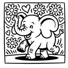 Adorable Black White Cartoon domestik animals mascotes dog cat cow bulldog korgi dino  Vector Art
