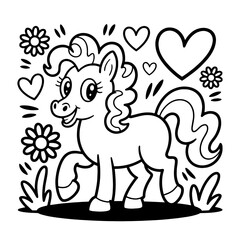 Adorable Black White Cartoon domestik animals mascotes dog cat cow bulldog korgi dino  Vector Art
