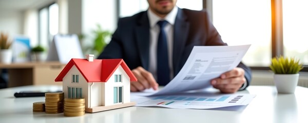 Investment Strategy for Professionals Businessman Analyzing Financial Documents in Modern Office Environment