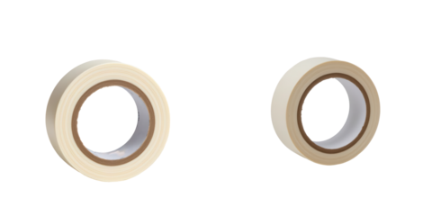 Two Rolls of Adhesive Tape on a White Background for Crafts
