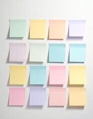 Fototapeta premium Pastel colored sticky notes 