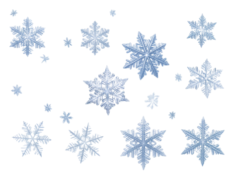 set of snowflakes on white background - Powered by Adobe