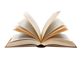 open book on transparent isolated on white background PNG , AI GENERATED