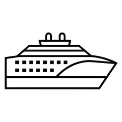 Obraz premium docked cruise ship simple line art silhouette vector icon