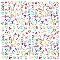 seamless pattern with colorful letters