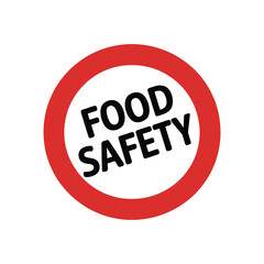 Red circle warning sign for food safety