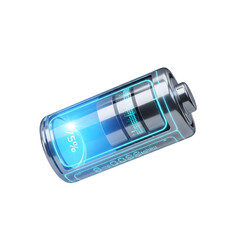 Futuristic battery energy icon isolated on white background