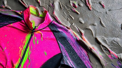ColorfulWetJacketOnSandyTexture