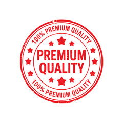 Red stamp seal of approval for premium quality products