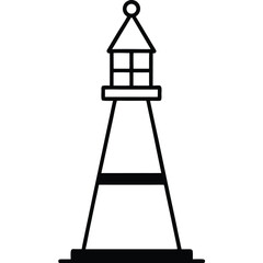 harbor signal buoy simple line art silhouette vector icon