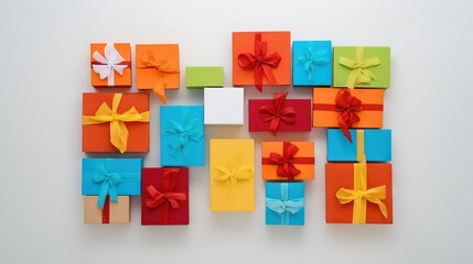 Obraz premium Colorful Gift Boxes Arrangement