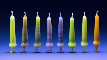 ColorfulMeltedCandlesInARow