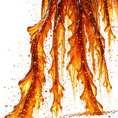 Flowing amber, glowing tendrils with fiery accents, radiating warmth & energy