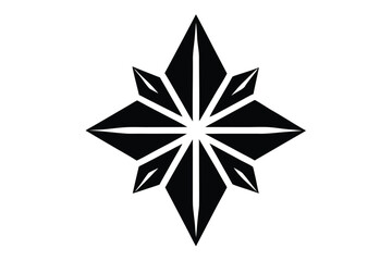 ice crystal simple line art silhouette vector icon