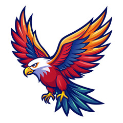 Obraz premium Colorful flying eagle vector,