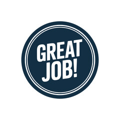 Circular badge with great job message