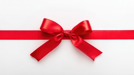 RedGiftBowRibbonOnWhite