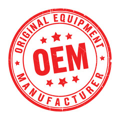 Red oem original equipment manufacturer stamp seal