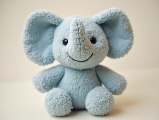 Blue plush elephant toy for children playing