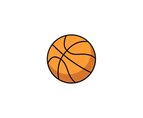 Classic basketball ball close up vector illustration